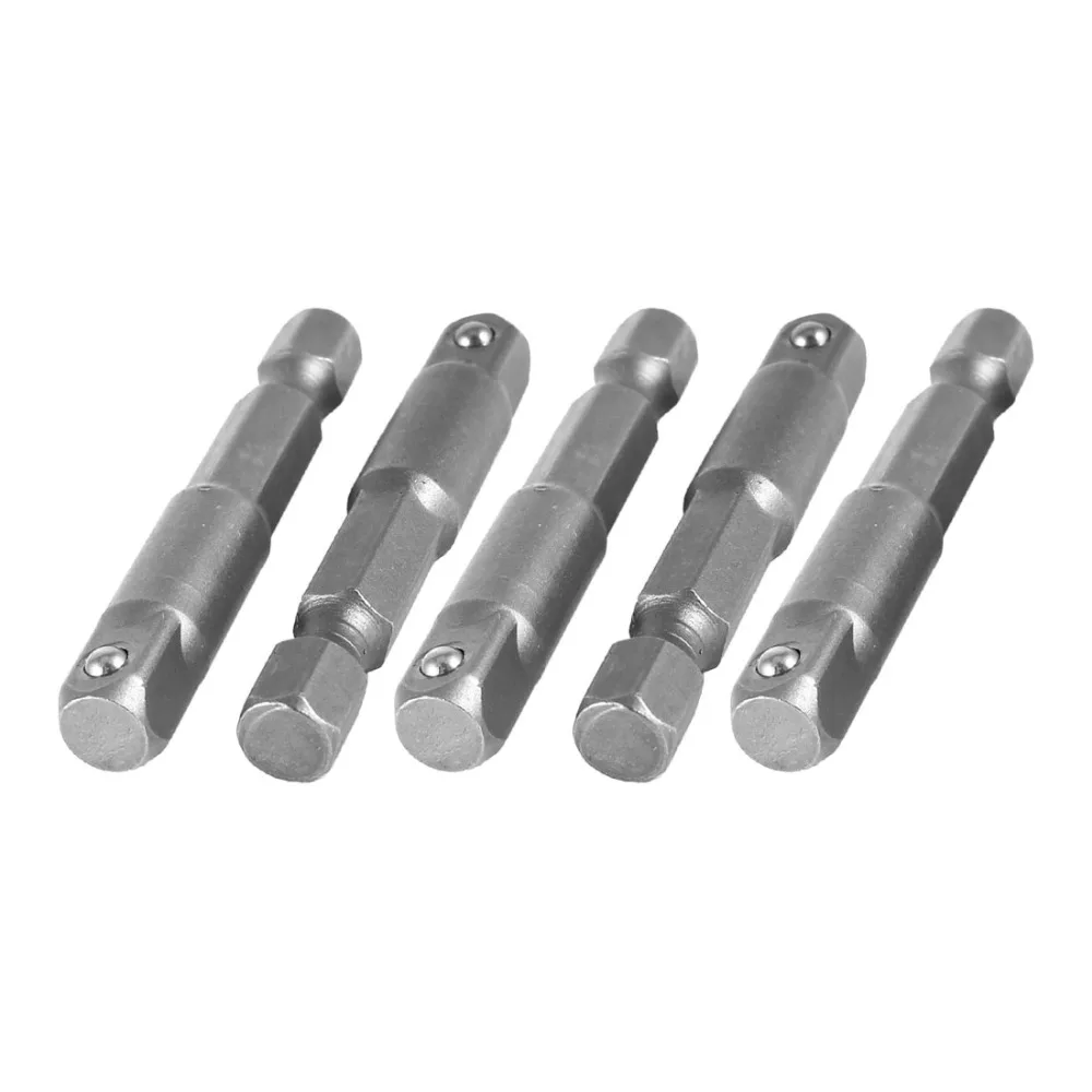 UXCELL Newest 5 Pcs 1/4" Hex Shank to 1/4" Impact Driver/Drill Socket