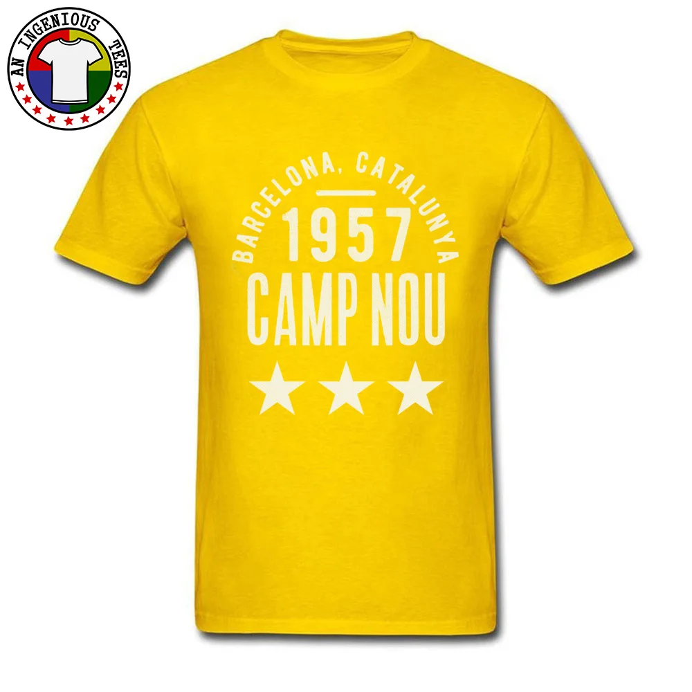 Men 2018 New Simple Style Tees O-Neck Summer/Autumn Pure Cotton Tshirts Fitness Tight Short Sleeve Barcelona T Shirt Barcelona yellow