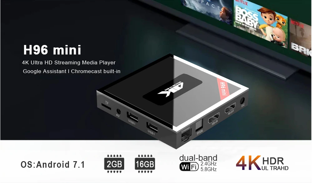 Android tv box 2 Гб ram 16 Гб rom Amlogic t962 Восьмиядерный HDMI-IN HDMI-out tv box 5G WiFi 4 K HD Поддержка