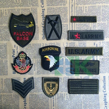 

50pcs/lot Army Embroidered Iron-on patches for clothes jacket badges Motif Applique Custom Military Patch DIY Accessory