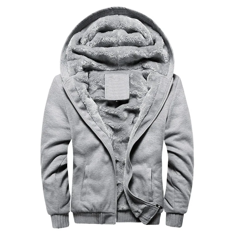 2019 Hoodies Sweateshirts Men Winter Warm Thick Plus Velvet Hoodies Jacket Parkas Casual Solid Streetwear Mens Cardigan M -5XL 2019 Hoodies Sweateshirts Men Winter Warm Thick Plus Velvet Hoodies Jacket Parkas Casual Solid Streetwear Mens Cardigan M -5XL