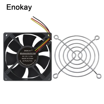 

Enokay 1Piece 8CM Ultra Quiet Silent Cooling Fan 80x80x 25mm DC 12V for PC CPU Computer Chassis Case