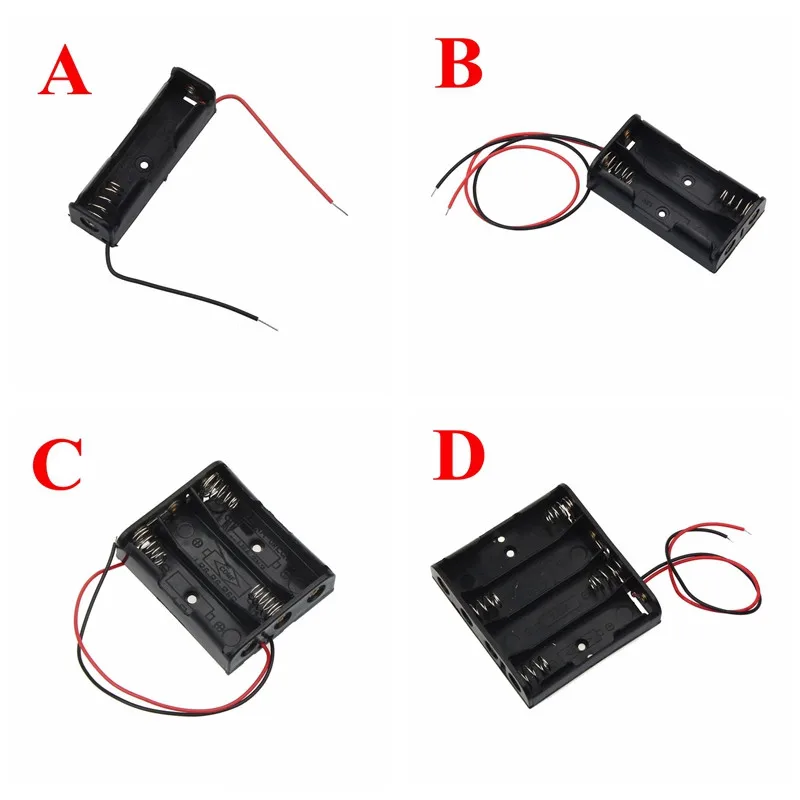 

Black Plastic 1x 2x 3x 4x AA Battery Storage Box Case Slot Way DIY Batteries Clip Holder Container Battery Charging Units