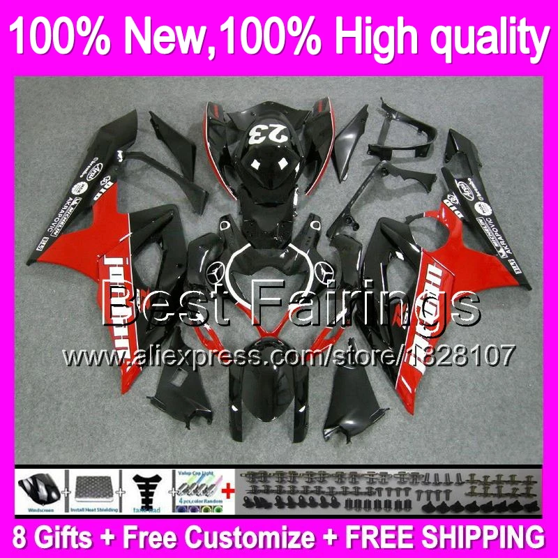 

Fairing For SUZUKI GSXR1000 05 06 GSX R1000 88B29 Jordan GSX-R1000 05-06 K5 GSXR-1000 GSXR 1000 2005 2006 +Decal Red black
