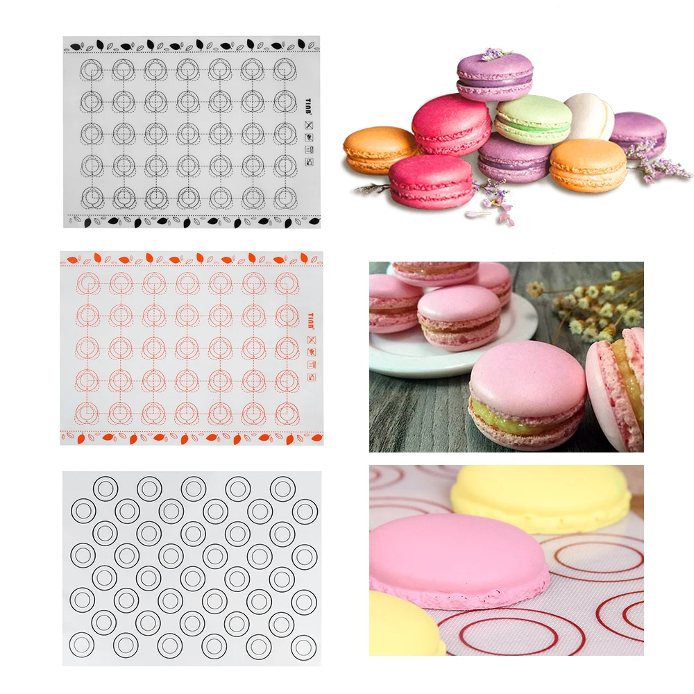 

5 Styles Silicone Non Stick Macaron Baking Mat Bakeware Oven Kneading Dough Pastry Cake Sheet Rolling Pad Cake Making Tools