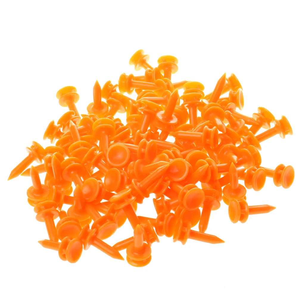 100 Pcs/Pack Professional Golf Tees 25mm 0.98'  Castle Orange Golfer Accessory 