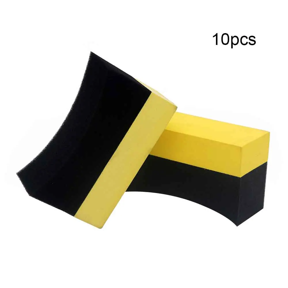 

DJSona 10Pcs Auto U-Shape Tire Wax Polishing Compound Sponge ARC Edge Tyre Cleaner Auto Vehicle Detailing Cleaner Tools New