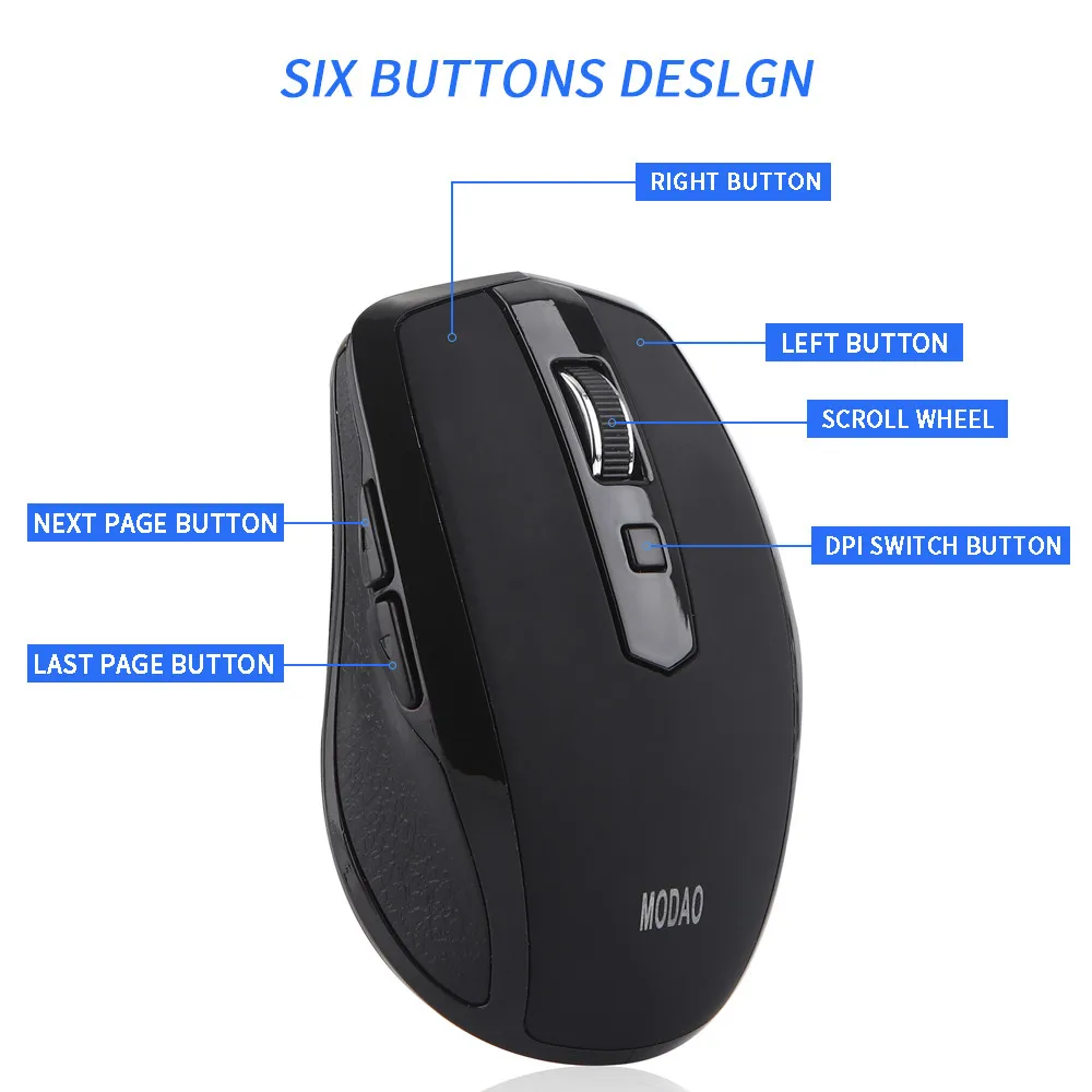 

Puscard 2019 New MODAO 2.4GHZ Type C 6 Buttons Wireless Mouse USB C Mice for Macbook/ Pro USB C Devices For PC Gamer Computer