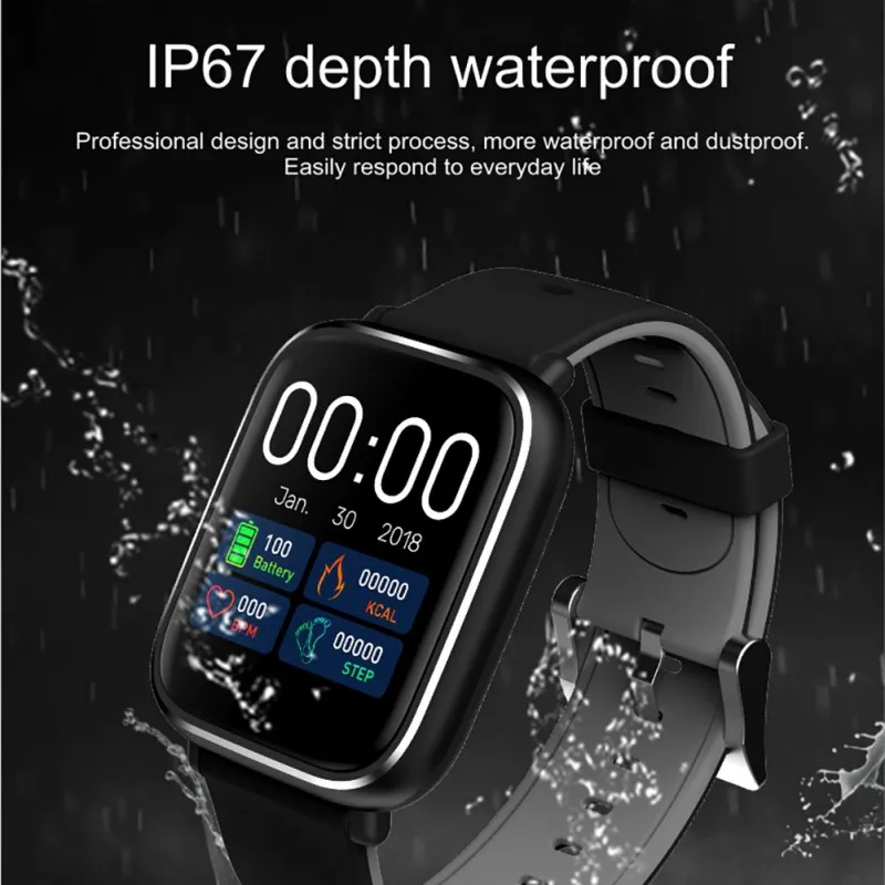 IP67 водонепроницаемые спортивные Смарт-часы с сенсорным экраном 3D динамический браслет сердечного ритма Монитор артериального давления часы браслет