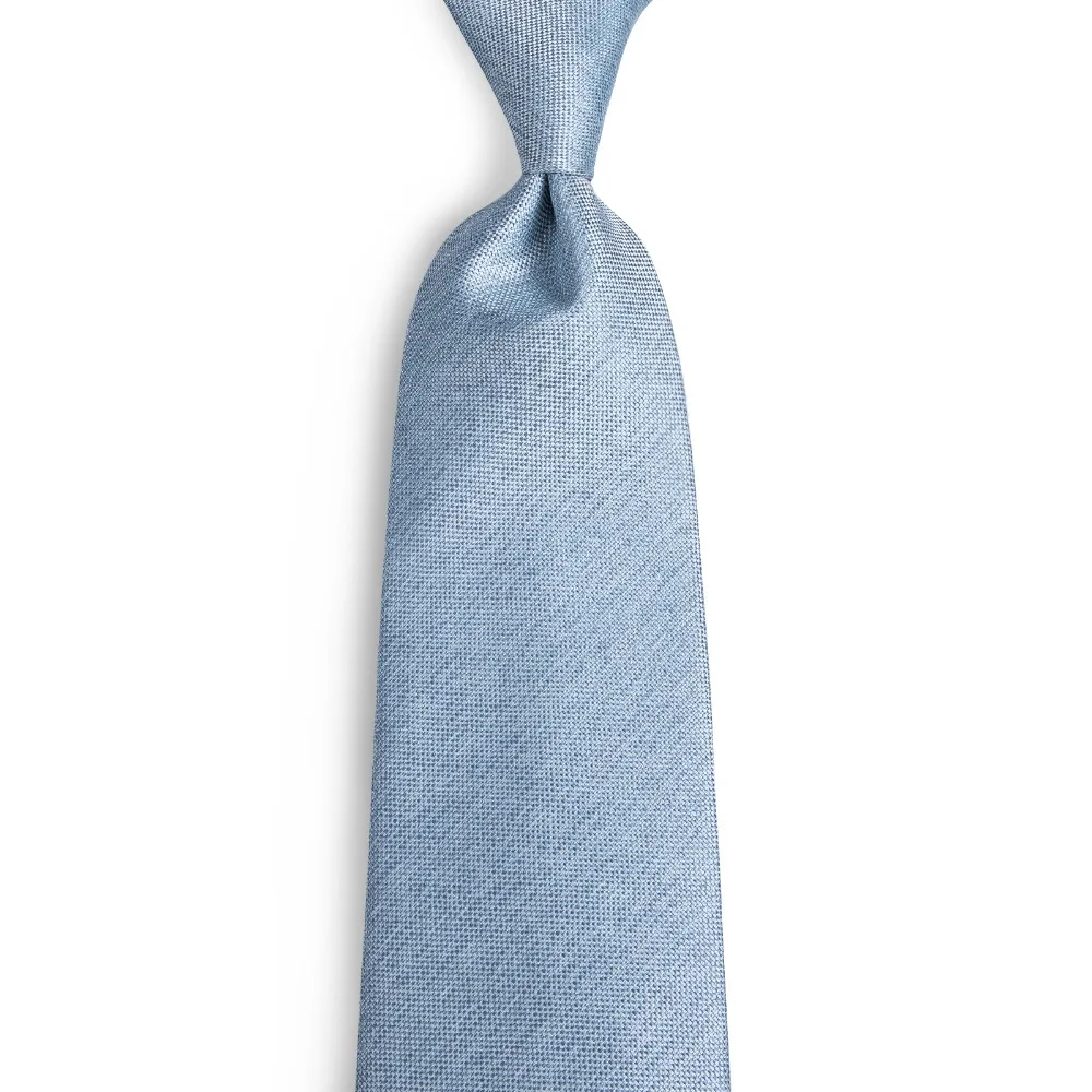 DiBanGu светло-голубой галстук для мужчин 8 см Широкий шелковый галстук деловой Свадебный галстук набор Hanky запонки галстук MJ-7143