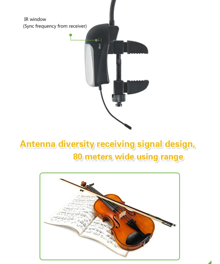 ACEMIC PR-8/VT-1 беспроводной скрипки Набор с микрофоном, передатчиком для выступлений музыкальный инструмент mic системы для аудио Трансмиссия 80 м Диапазон