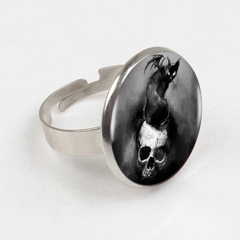 

2019 / hot sale, creepy bat skeleton glass ring, men and women wear jewelry ring.