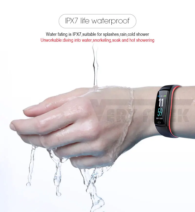 VERYFiTEK Y9 Smart Band Blood Pressure Heart Rate Monitor Wristband Female Physiological Reminder Pedometer Fitness Bracelet (6)
