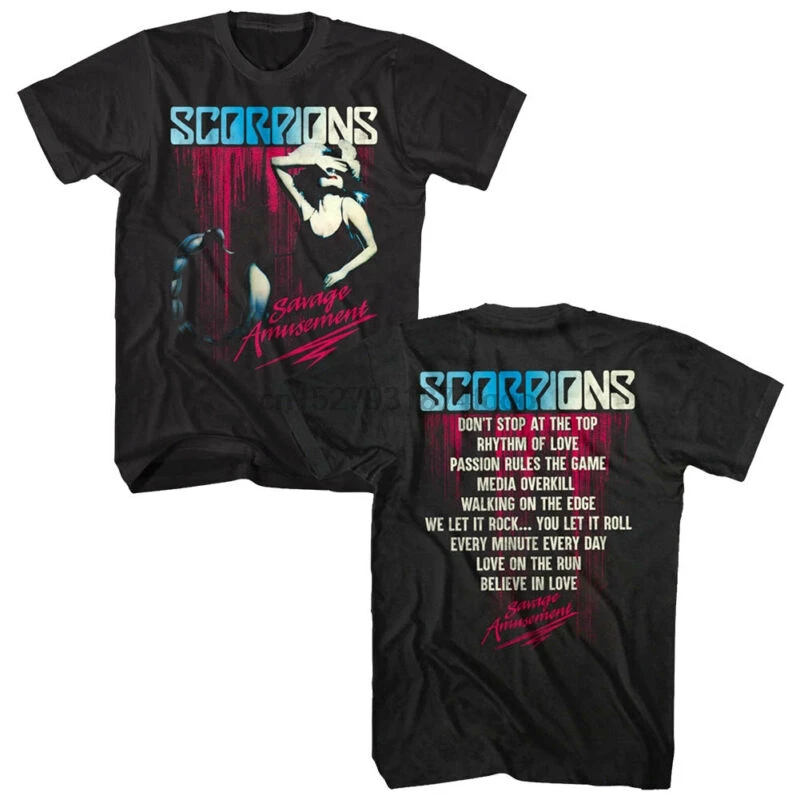 

Scorpions Savage Amusement Album Cover Men's T Shirt Live Rock Band Tour Merch