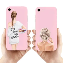 Design de moda Beleza Feminina Marrom Princesa Menina Silicone Case Voltar parágrafo iphone 11 11PRO MAX 8 7 6 S Plus X XS MAX XR 5S