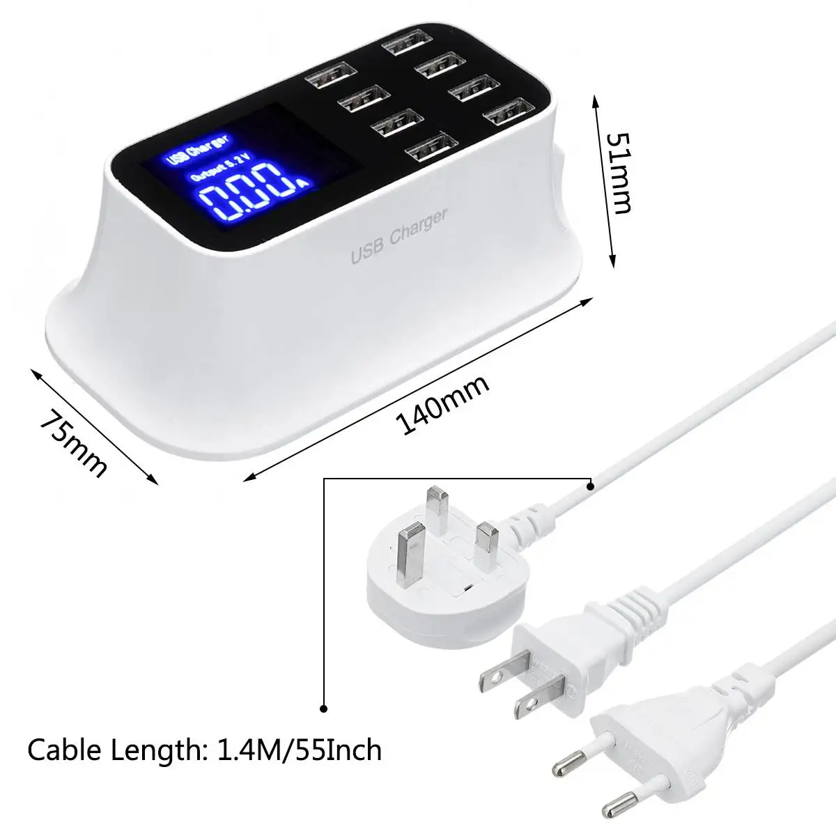 Быстрая зарядка 3,0 Смарт usb type C зарядная станция светодиодный дисплей Быстрая зарядка телефон планшет USB зарядное устройство для iPhone samsung адаптер