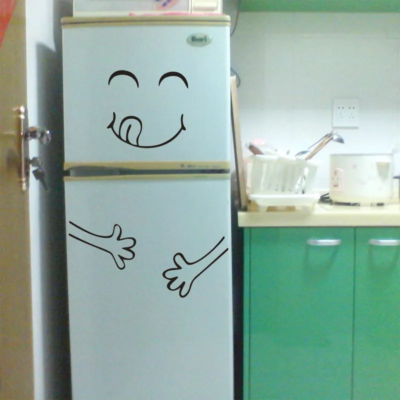 Милый стикер для холодильника Happy Delicious Face kitchen Smiley самоклеящийся холодильник на стену художественная Наклейка на стену s Cute