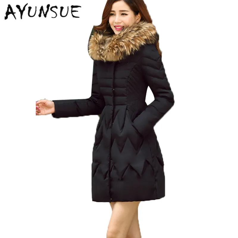 

Down Coat Winter Jacket Women 70% White Duck Down Ultra Warm Skirt Bottom w/ Hood Soft Fur doudoune femme Woman Coat Parka XC012