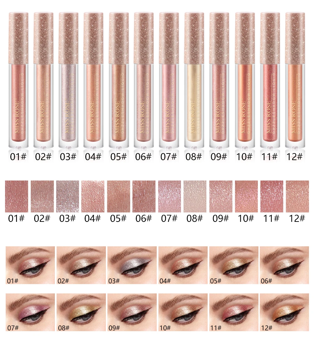 

Liquid Eye Shadow Glitter Shimmer Make up Diamond Brighten Eyeshadow Cream Eyes Makeup Long-lasting Shinning Luminous Shadows