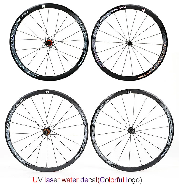 Дорожный алюминиевый сплав обода 4 закрытые подшипники 700C вращения колеса 40/33/30 мм Колесная красочная наклейка Стандартный велосипедное вело rouler