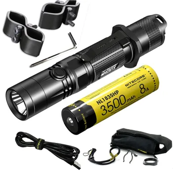 

Nitecore MH12GTS 1800 Lumen Long Throw USB Rechargeable Flashlight with High Performance NL1835HP Battery and Nitecore GM03