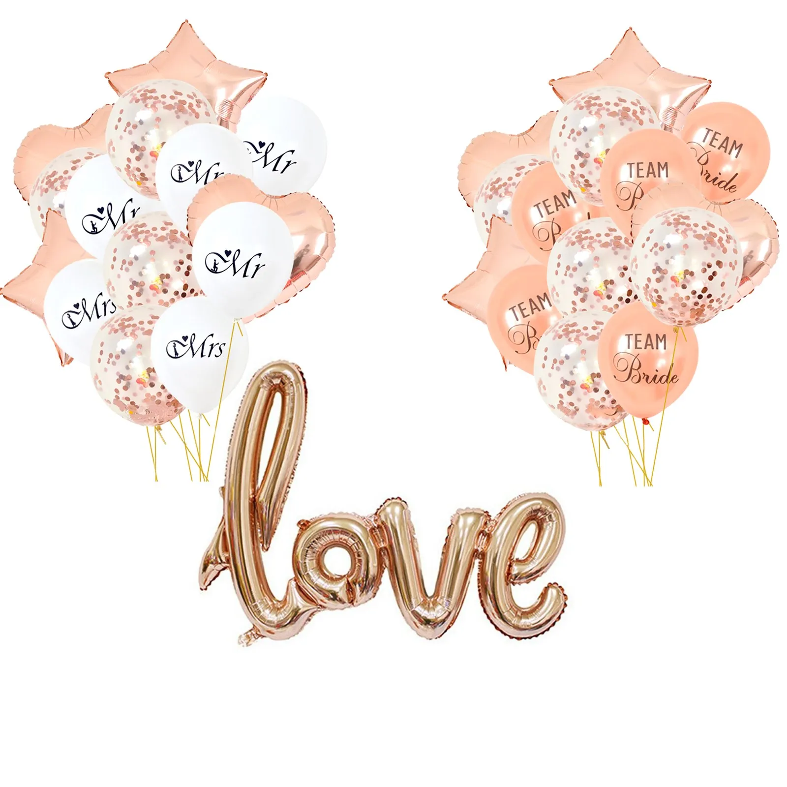 

14pcs/set Wedding Balloon Set Flamingo Latex Balloons MR MRS Balloon Wedding Birthday Proposal Party Decorations Bride to Be