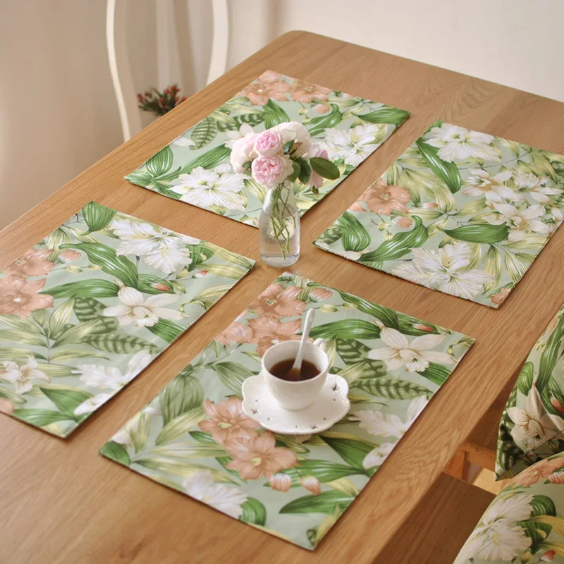 Table mats Tableware mats Pads American country flower cloth placemat