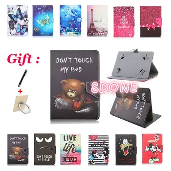 

Universal 8" Printed Cover case for Prestigio MUZE 3708/3718 3G/WIZE 3418/3518 4G 8 inch Tablet PU Leather Cartoon Case +2 gifts