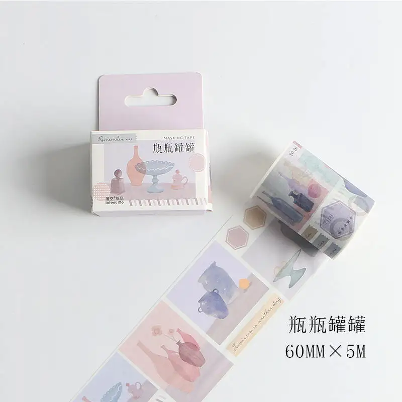 6cm*5m Plant Notes/Retro Tickets/Letters/Flowers/Fairy Tales/Mushrooms/Bottle decoration washi Tape DIY Diary masking tape - Цвет: see chart