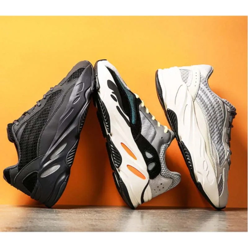 

2019 New Men Casual Shoes Chunky Sneakers Height Platform Men Shoes Fashion Black White Male Lace Up Breathable Free Shipping