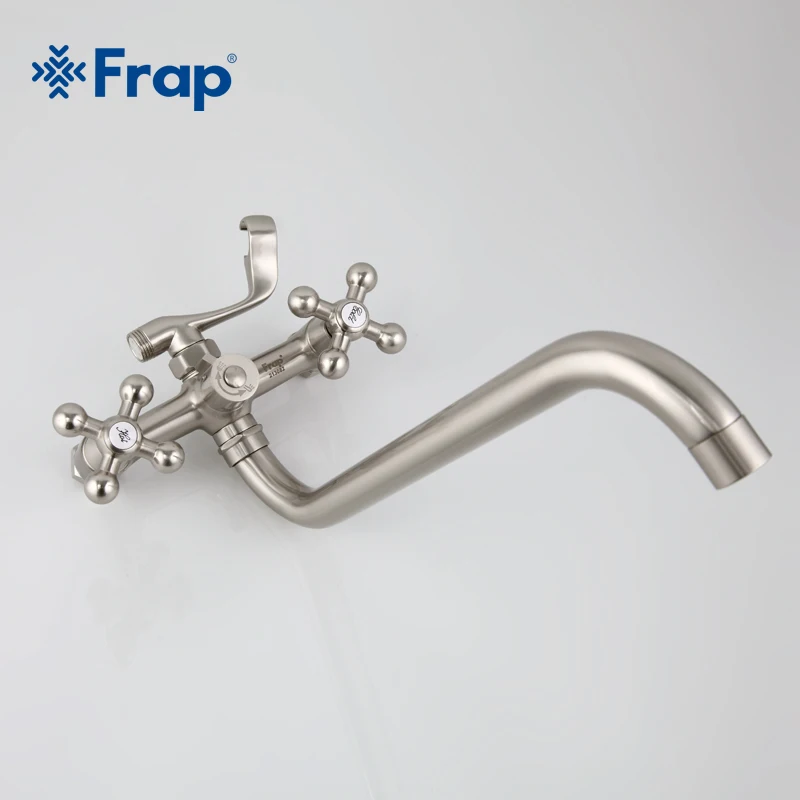 Günstig Frap 1 set 36cm länge outlet gedreht Messing körper Nickel Gebürstet Badezimmer dusche wasserhahn Mit ABS dusche kopf F2619 5