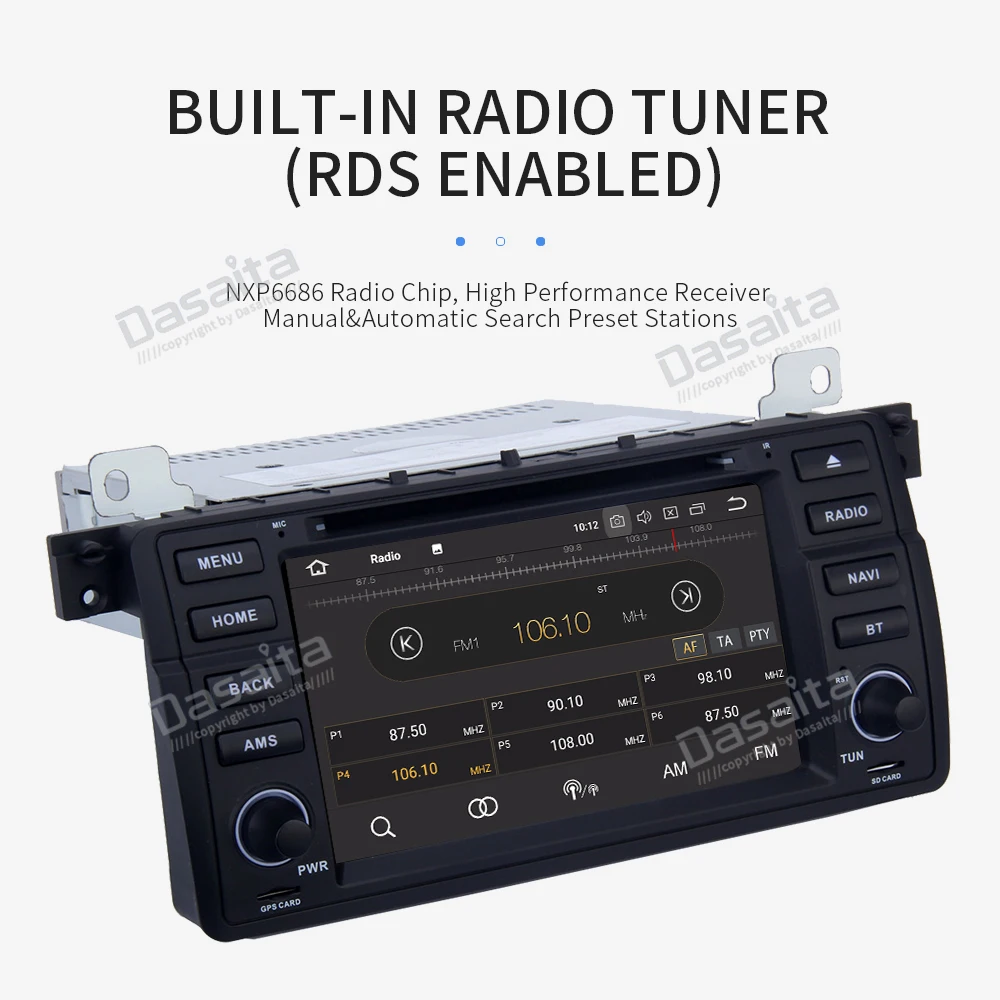 Discount Dasaita 7" 1DIN Car Multimedia Android 8.0 for BMW E46 M3 318i 320i 325i 328i DVD Player Autoradio Steering Wheel Control MP3 9