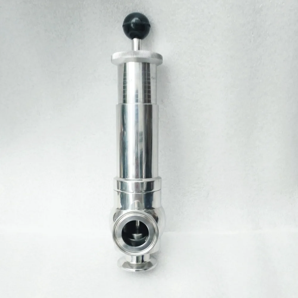 2" Tri Clamp 1 5 Bar Adjustable Pressure Relief Safety Valve Sanitary SUS 304 Stainless Steel