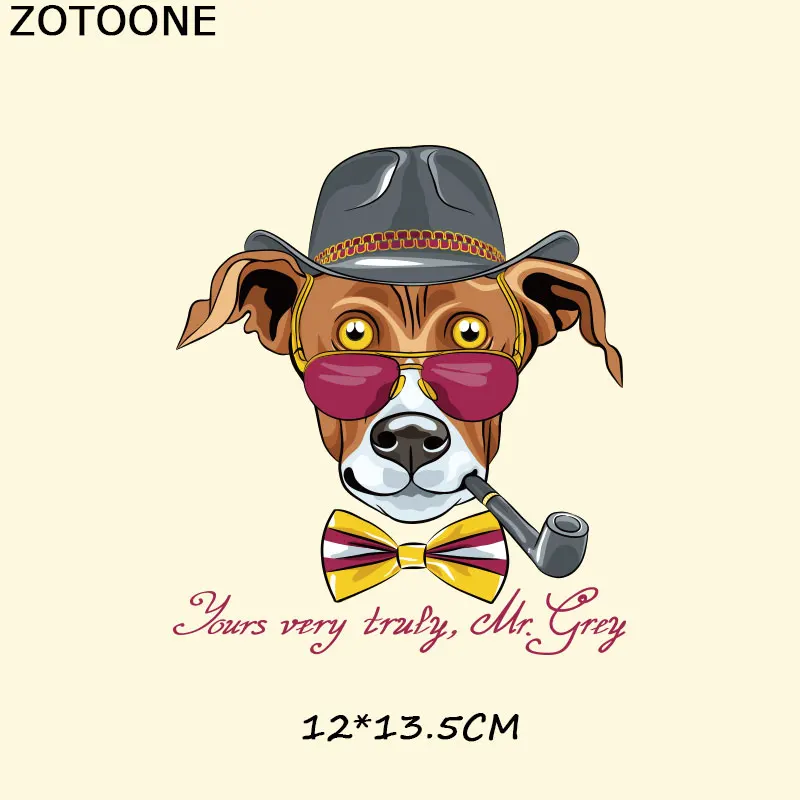 ZOTOONE утюжок на заплатках для одежды милые животные собака теплопередача патчи