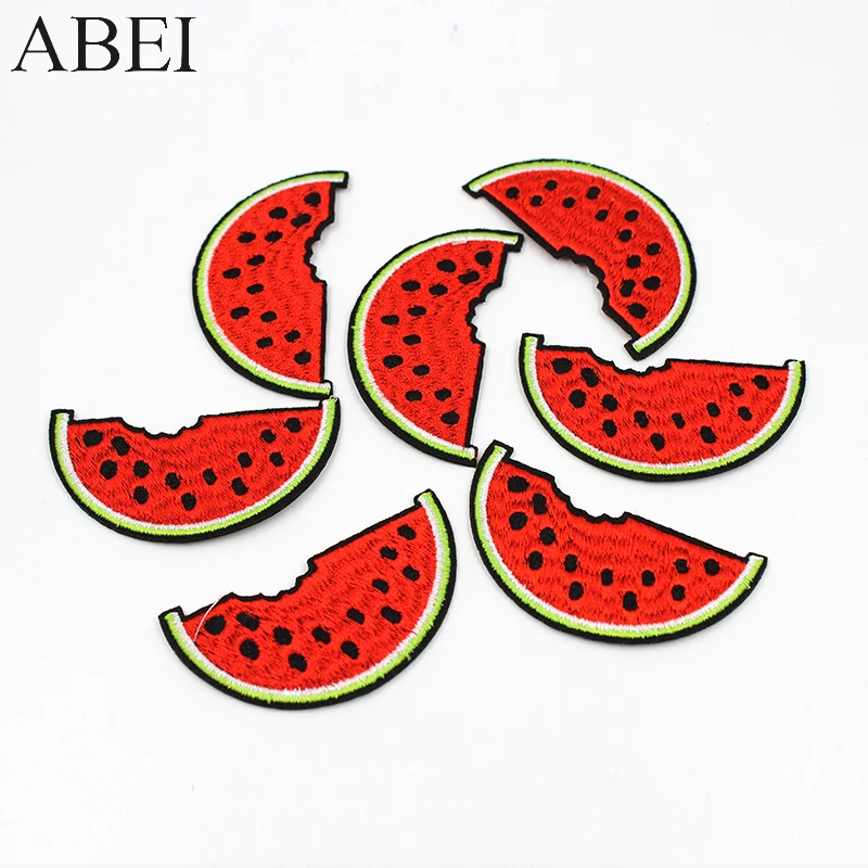 10pcs/lot Cartoon Watermelon Patches Diy Sewing Backpack Stickers Iron On Clothing Jeans Appliques Cute Fruits Appliqued Patch