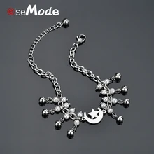 ELSEMODE Роскошный кулон жемчуг Луна Звезда Ручной работы Бусины Браслеты титан, сталь, серебро цвет для женщин аксессуары никогда не выцветает