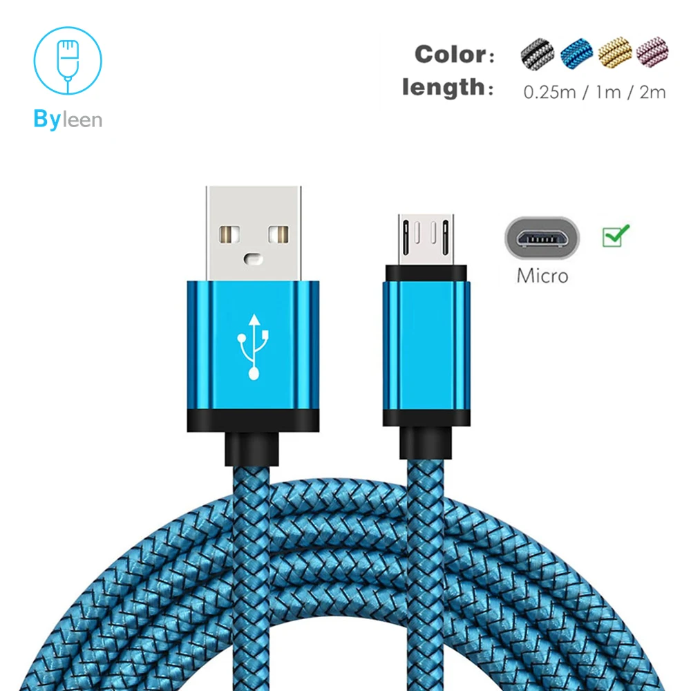 

0.2m/1m/2m/3m Micro USB Cable High Speed 2.4A Max Charger Cord for Oukitel C10 C11 C12 Pro U11 Plus U17 U19 U22 K6 K7 K8 K10 C9