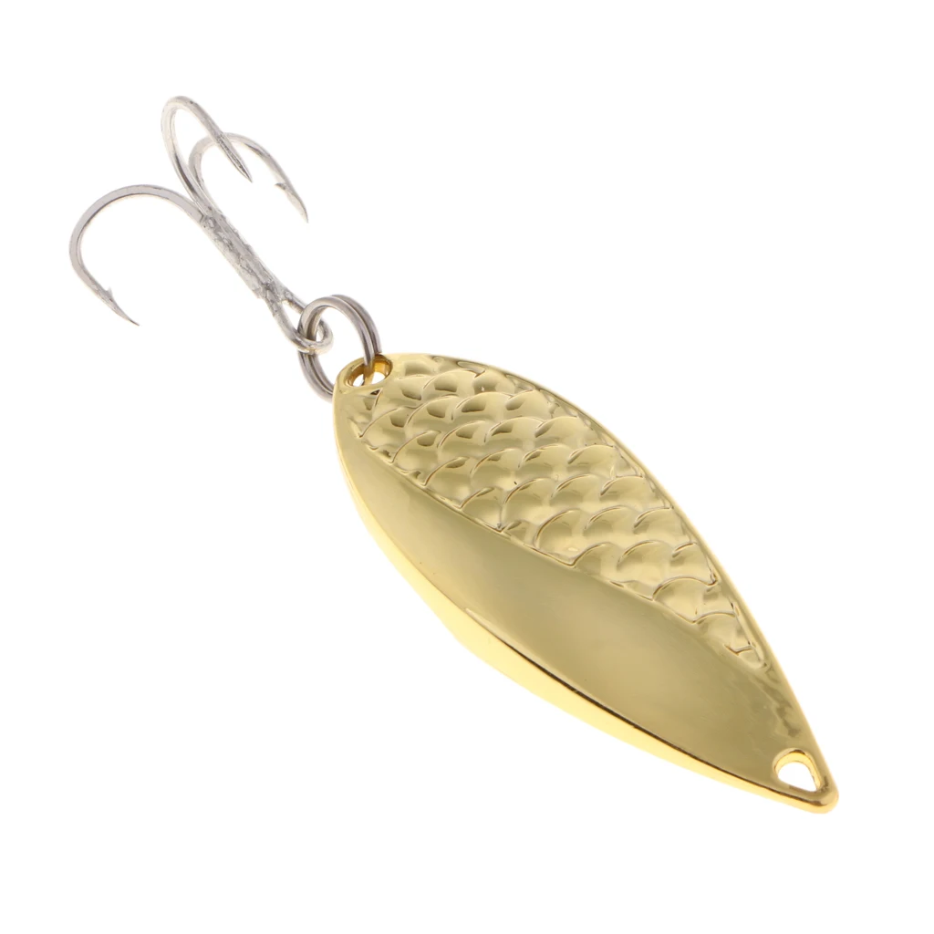 Metal Spoon Fishing Lures 15g Baits Treble Hook Fishing Tackle for Trout Bass Pike Walleye Salmon