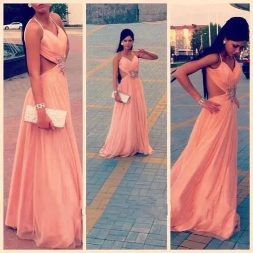 Peach Colored Prom Dresses