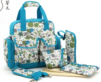 5 шт./компл. в горошек для подгузников, сумка-тоут, большой, сумка для подгузников Водонепроницаемый кормящих сумка для детской коляски рюкзак для мам одежда из кожи - Цвет: 4