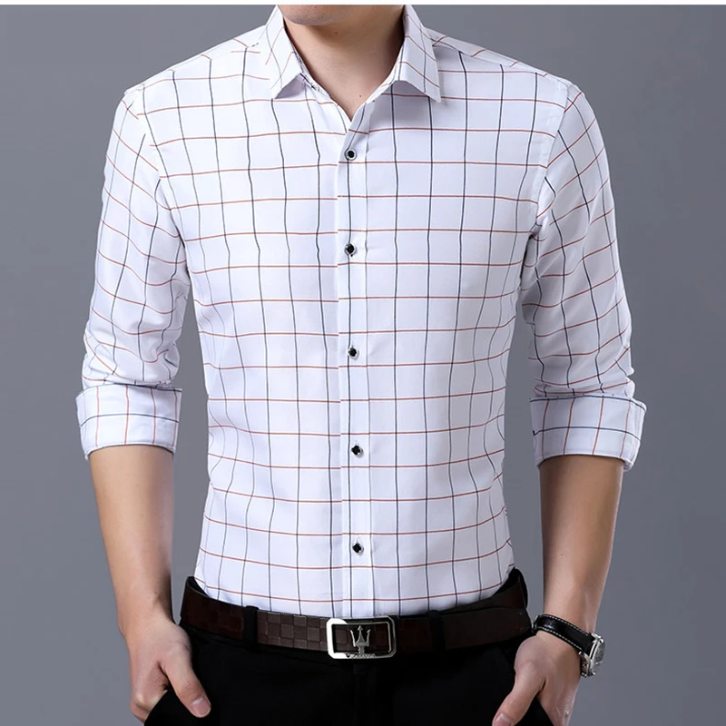 

LISIBOOO 2019 Fashion Men Print Long Sleeve Shirts Autumn Smart Casual Quality Shirts Business Shirt Male Social Dress Shirts
