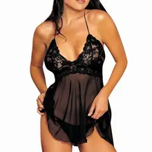 Hot Plus Size Women’s Sexy Lingerie Lace Dress Underwear Babydoll Sleepwear+G-string