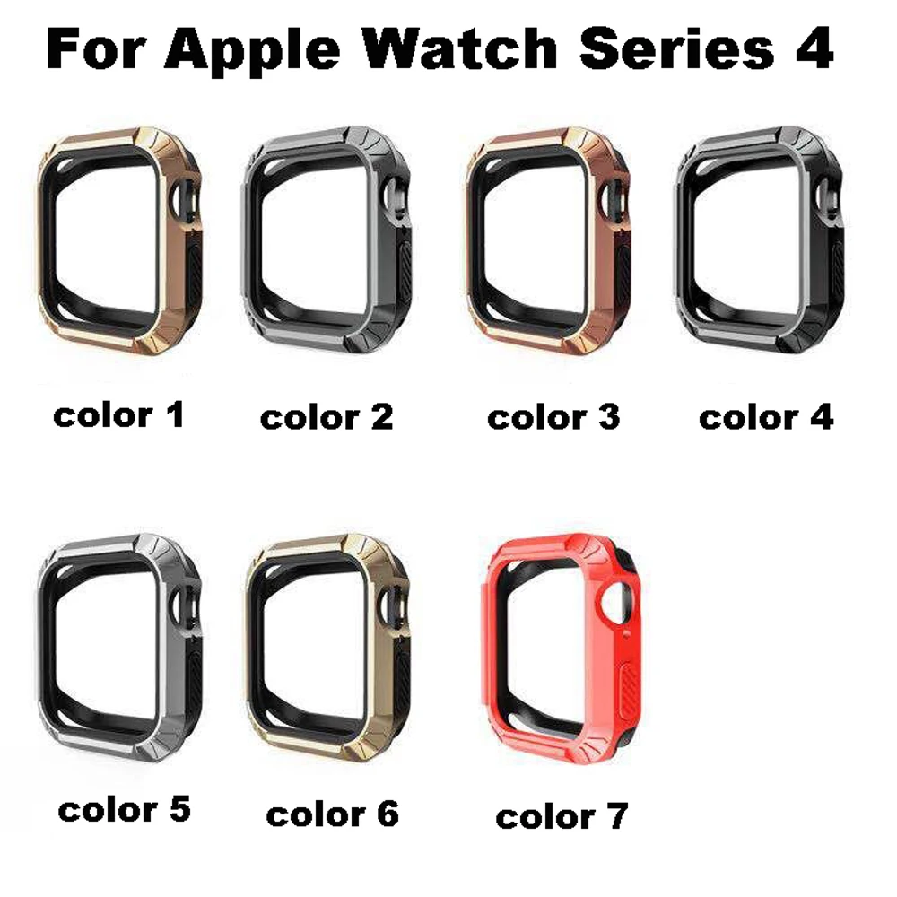 

Protector Cover For Apple Watch 4 case 40MM 44MM iwatch band series 4 Silicone+PC Two in one Anti-fall clock Shell