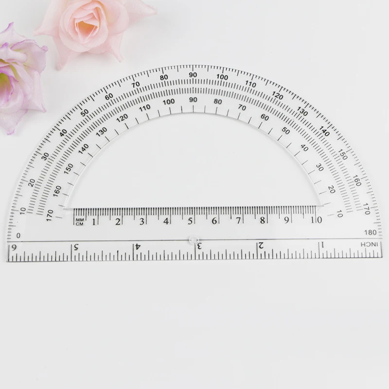 2 шт./лот прозрачная пластиковая линейка транспортира Math Protractors Digital Protractor