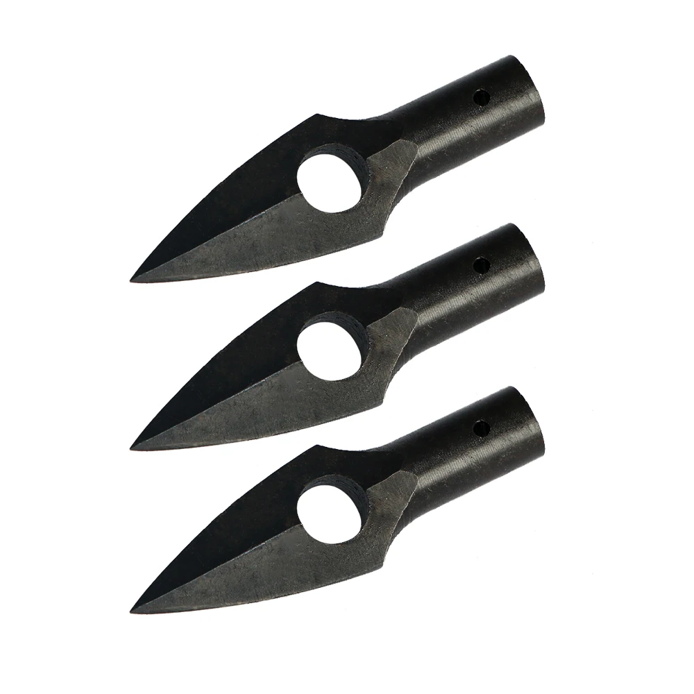 

6pcs Broadheads 180 Grain Steel Black Archery Hunting Arrowhead Tips for Crossbow Bamboo Wooden Arrow Shaft Outdoor Sports