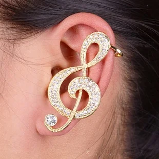 

Free shipping new Women Korea earrings Music notation ear clip Stud Earrings