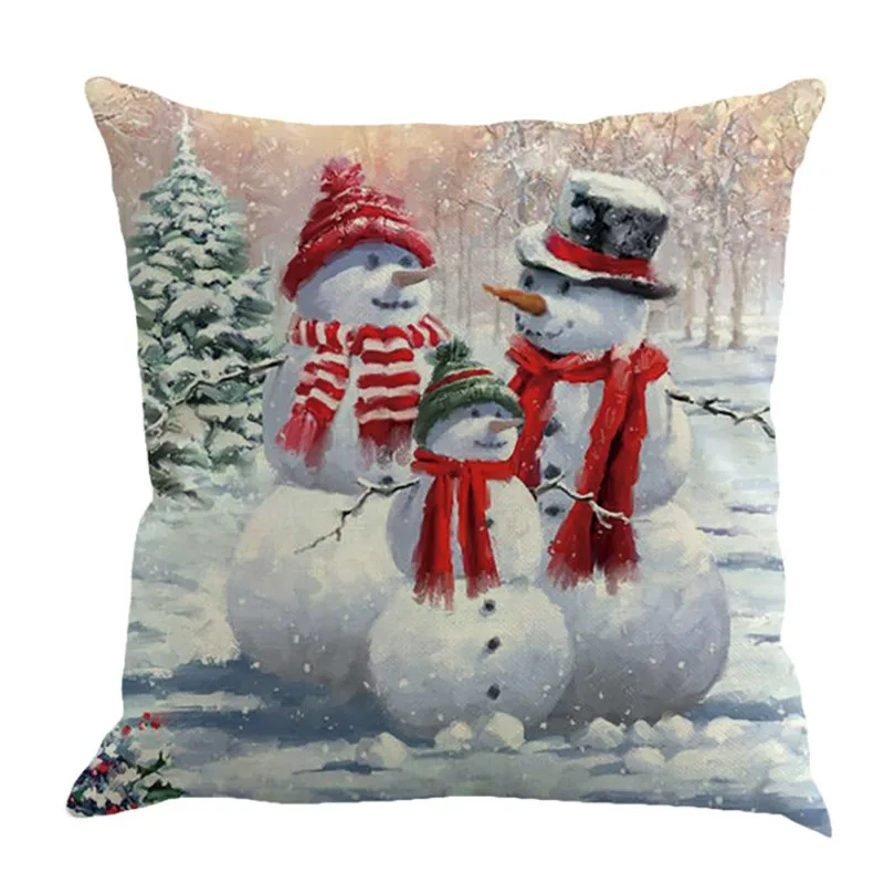 

Christmas Pillowcase Xmas Snowman 2019 Trees Pillow Cover Decorative Home Throw Pillow Cover Case for Home Them Hotel Supplies