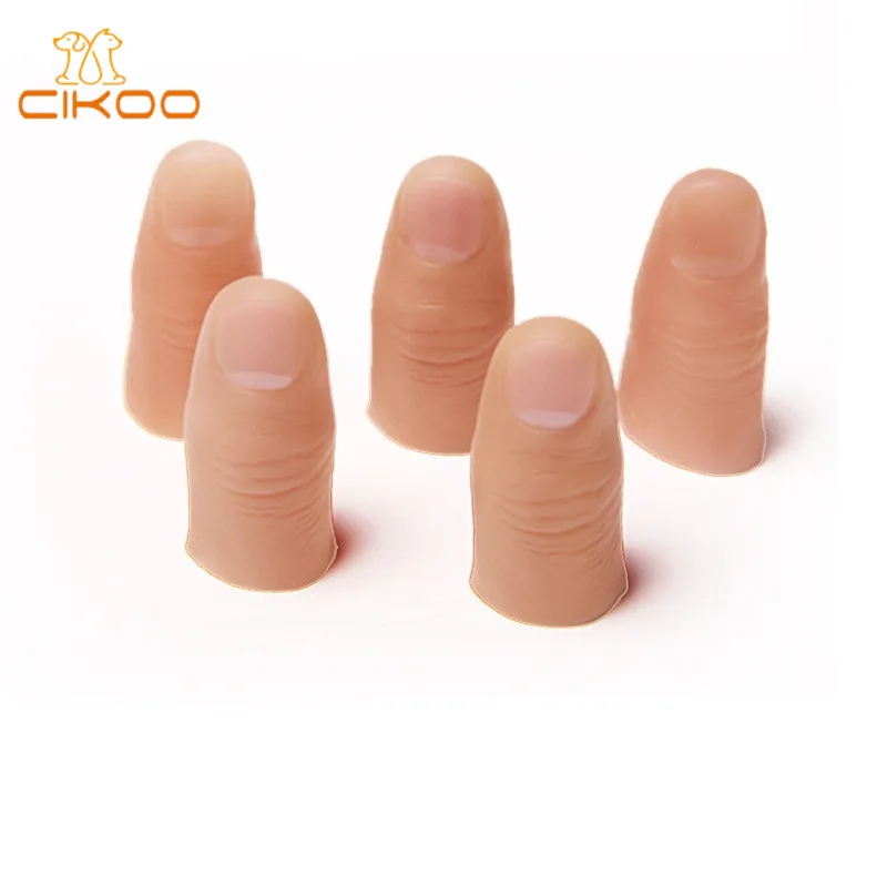 

CIKOO 2017 New Magic Trick Props Close Up Vanish Appearing Rubber Finger Thumb Tip + Red Silk