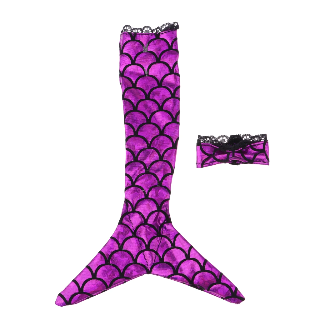   Popular Mermaid Dress Swimwear Bathing Suit For   Dolls Dress Up Purple
