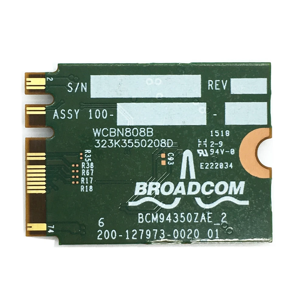 DW1820A BCM94350ZAE 802.11ac BT4.1 867 Мбит/с BCM94350 M.2/NGFF Wi-Fi Беспроводной карты PK BCM94352Z